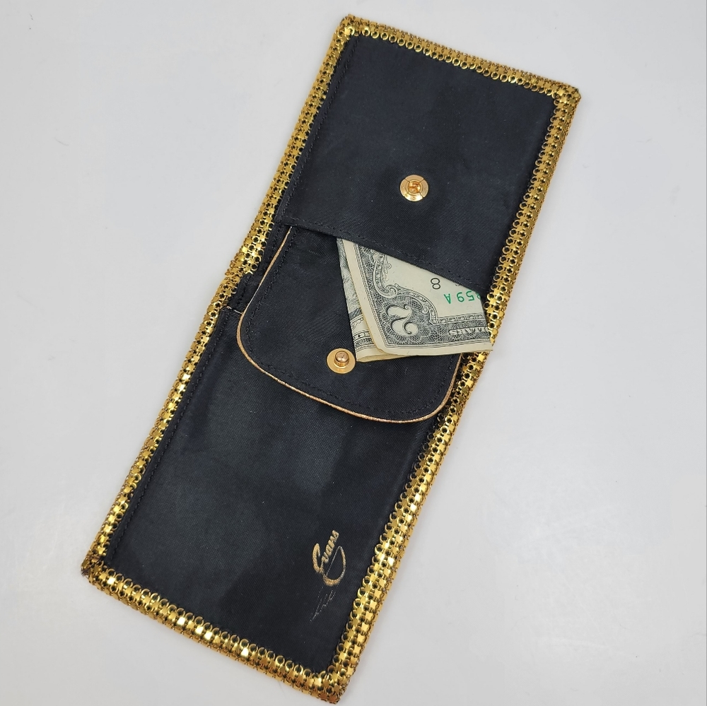 Evans Vintage 1960s Metallic Gold Mesh Bifold Wallet - Picture 16 of 17